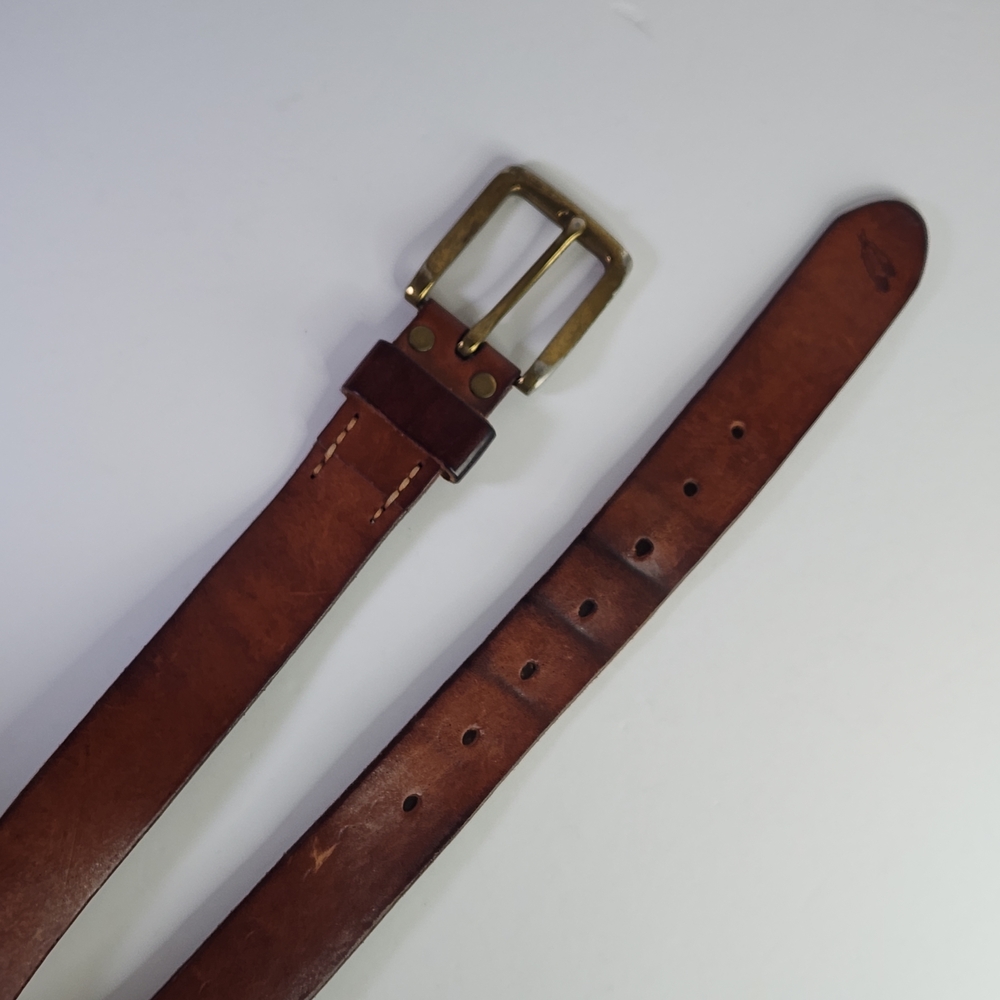 Genuine Leather Men's Brown Belt With bronze-tone finish Buckle - Picture 3 of 8